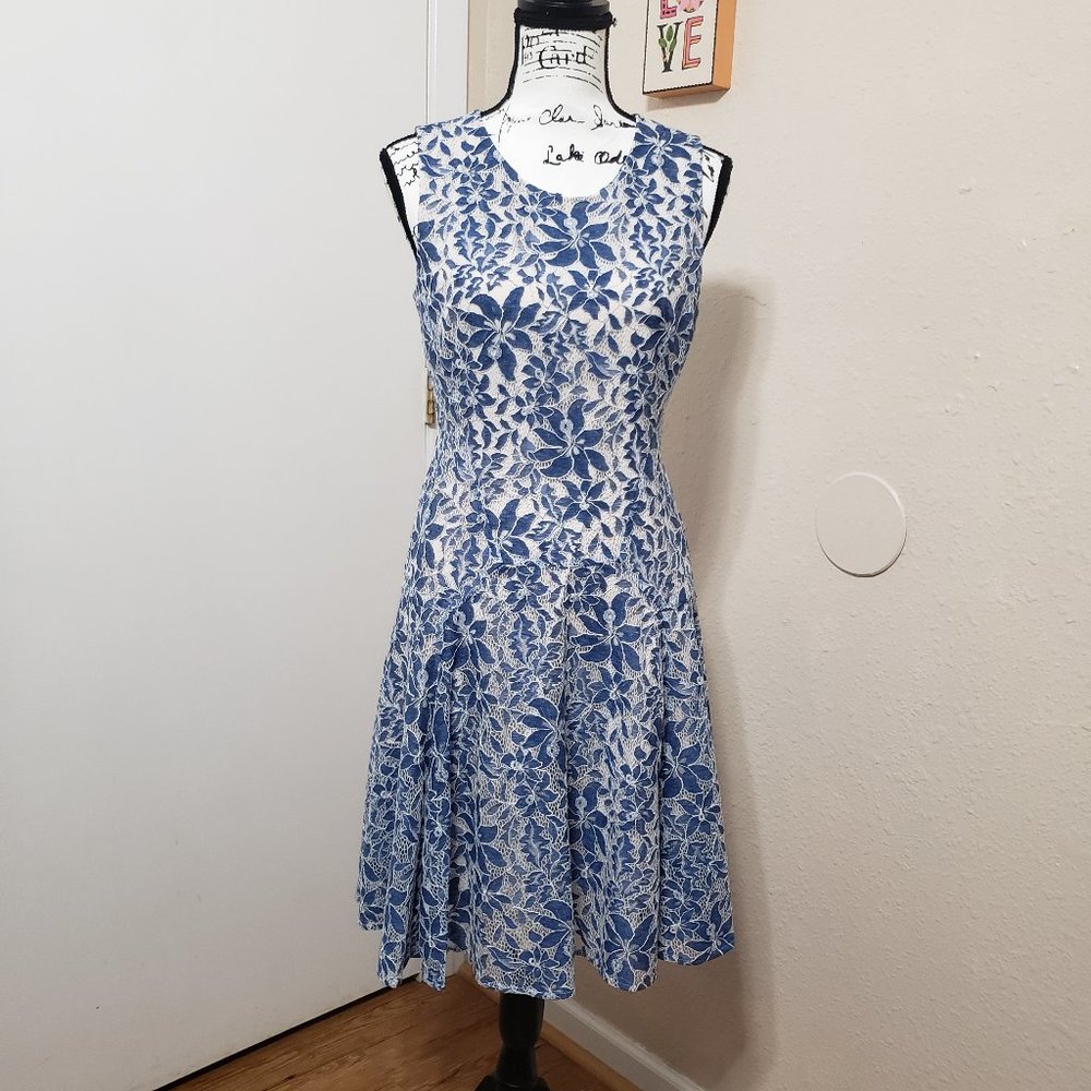 Blue Floral A-line Summer Dress by Tommy Hilfiger  SIze 6